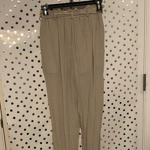 By & By (brand); size M; khaki pants with elastic waste w/belt tie